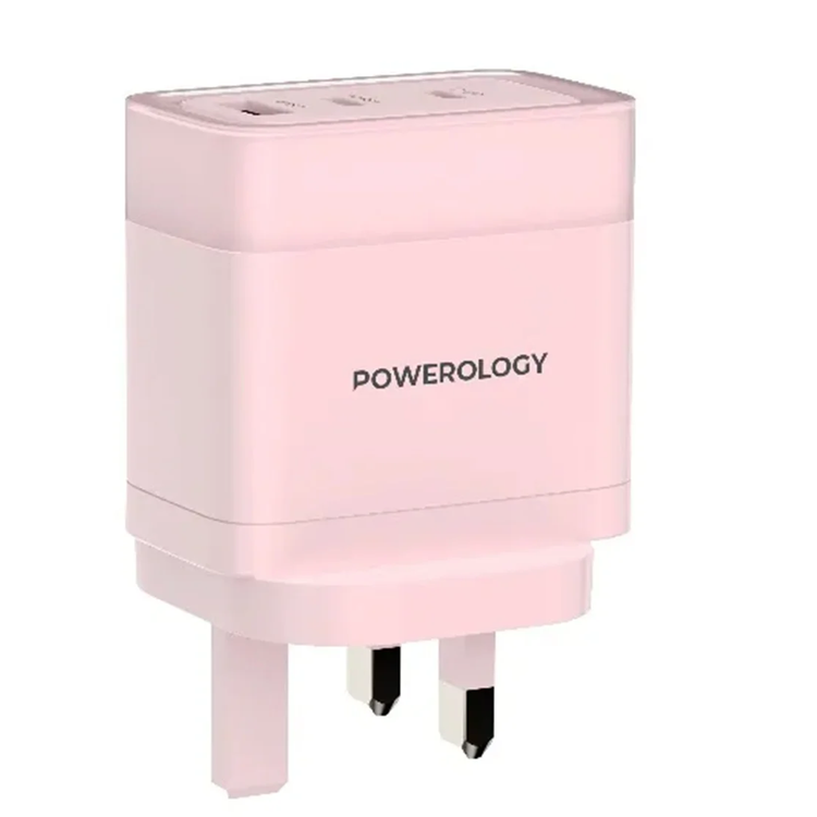 Powerology Fast Charging Adapter Lunex Series PD 65W - Pink