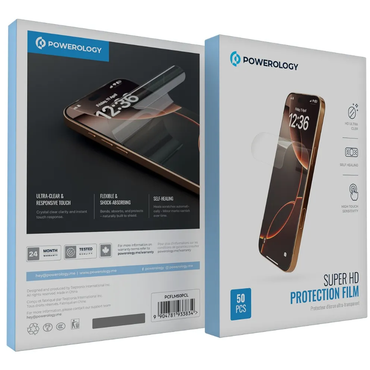 Powerology Protection Film PCFLM50PCL - Super HD, Clear