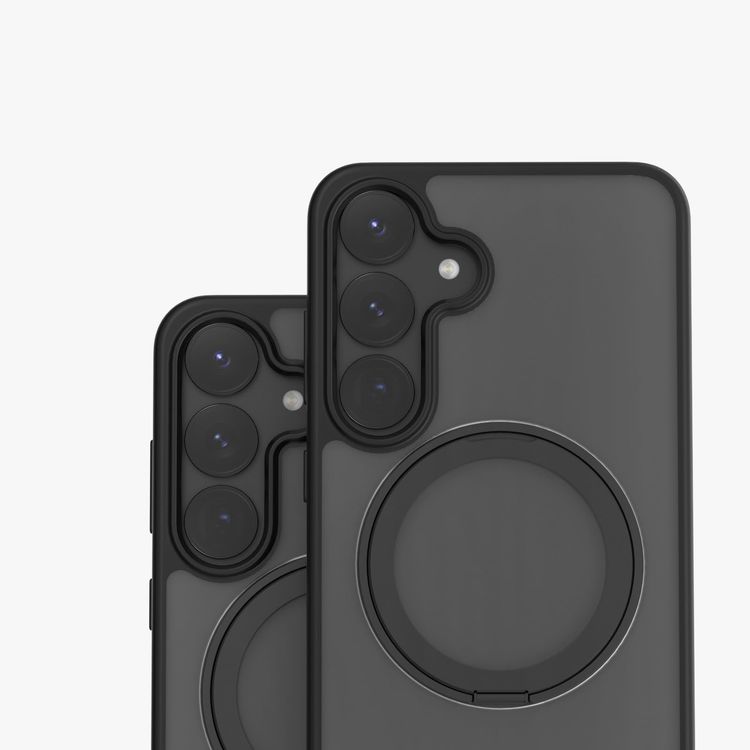 LEVELO Phone Case LVL-VIA-25P-BK - Matte TPU, Ring Stand, Black