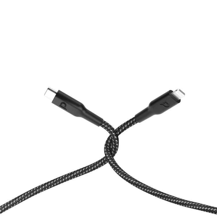 Powerology USB-C to Lightning Cable PCAB006BK - Braided 30cm, Black