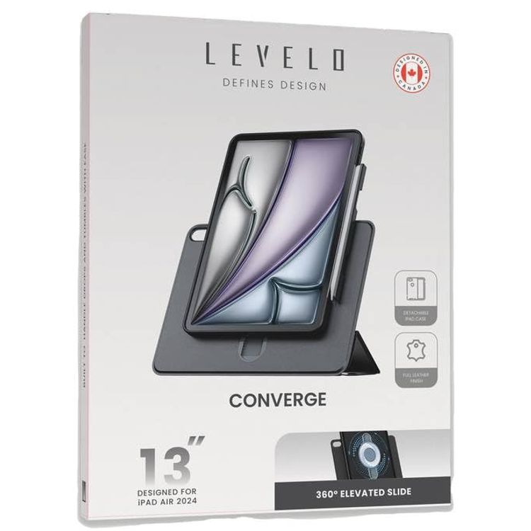 LEVELO Detachable Case LVLCDCA13BK - 360° Rotation, Pen Slot, Black