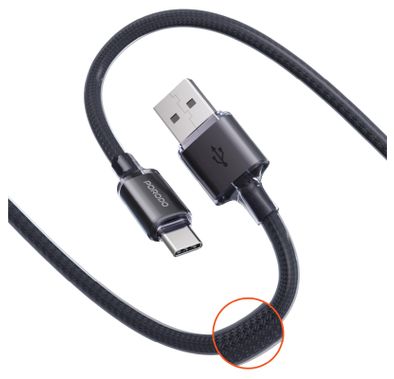 Porodo USB-A to USB-C Cable PDCBL0035BK - 27W Fast Chargi...