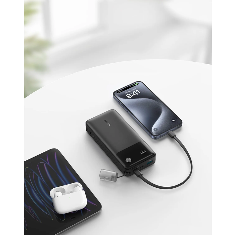 Anker باور بانك 20000mAh، 30W، A1384H11 - أسود