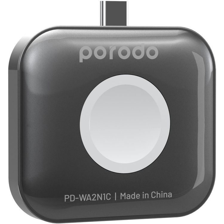 Porodo Wireless Charger PD-WA2N1C-GY - Dual-Dock for Apple Watch & AirPods, Gray
