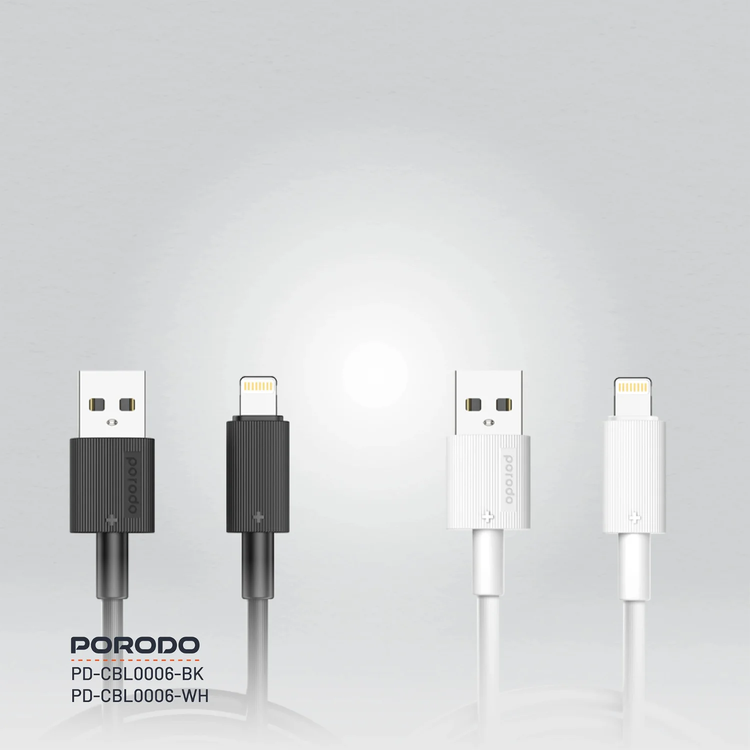 Porodo USB A to Lightning Cable 3m, PD-CBL0006-BK - Black