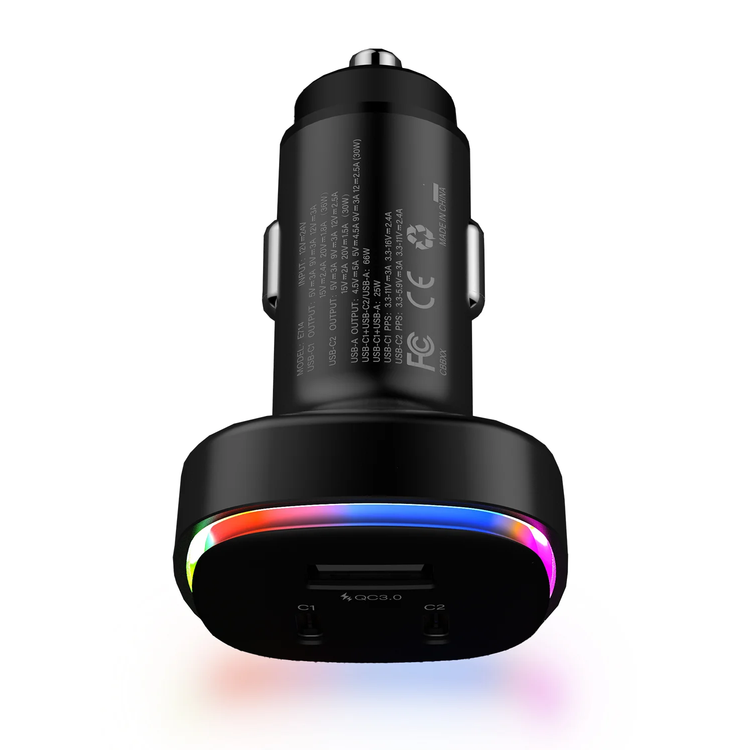Levelo Car Charger Statique LVLSTQE66WCCBK - 66W, Black