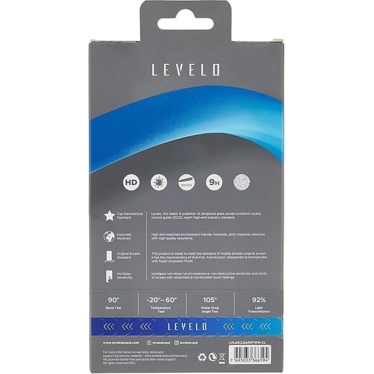 Levelo واقي شاشة آيفون 11 برو ماكس - مضاد للكهرباء الساكنة، شفاف