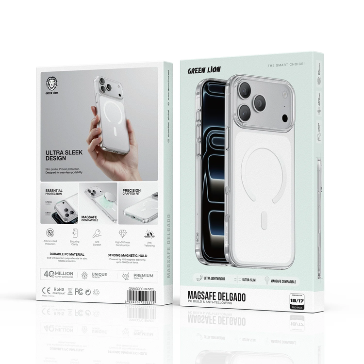 Green Lion Delgado MagSafe iPhone 17/18 Pro Case - Clear