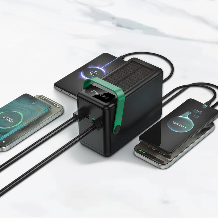 Green Lion باور بانك GL-PXB7 - 120000mAh شمسي، أسود
