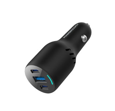 Powerology Car Charger PCCSR014 - 85W Triple Ports, Black