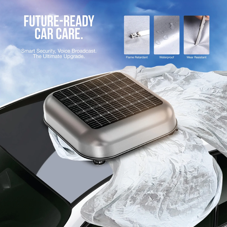 Green Lion Solar Auto Car Cover GNSOLAUCARGY - Universal, Grey