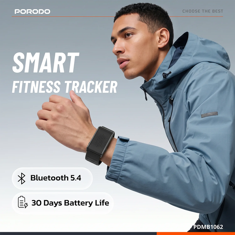 Porodo Fitband Trackfit X PDMB1062BK - Screenless Magnetic, Black