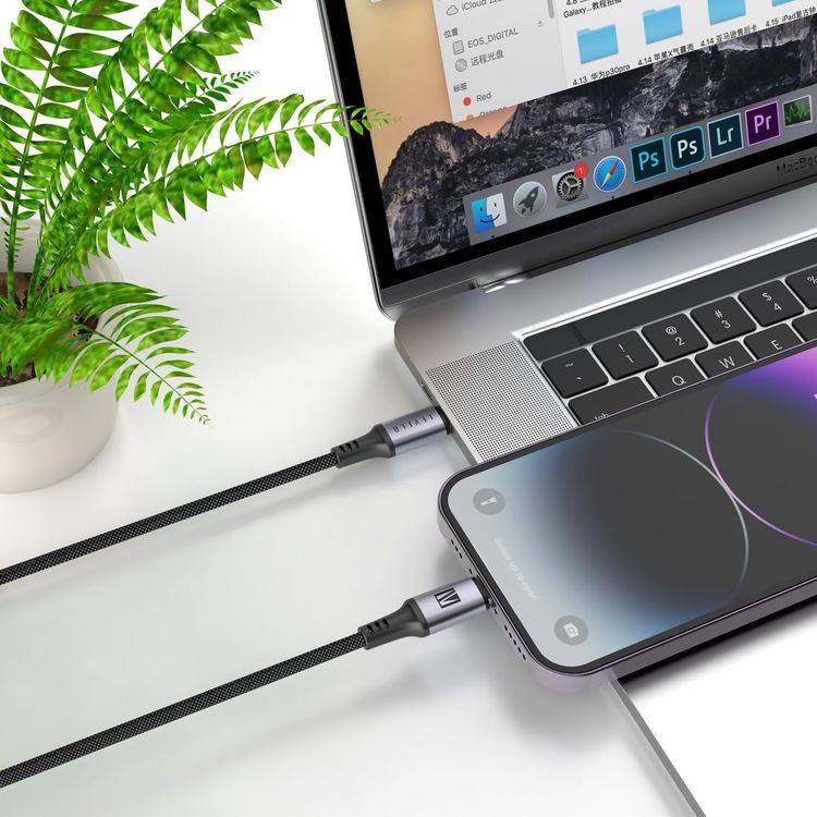 LEVELO USB-C to Lightning Cable LVLOCLCBK - 30W Fast Charging, Black