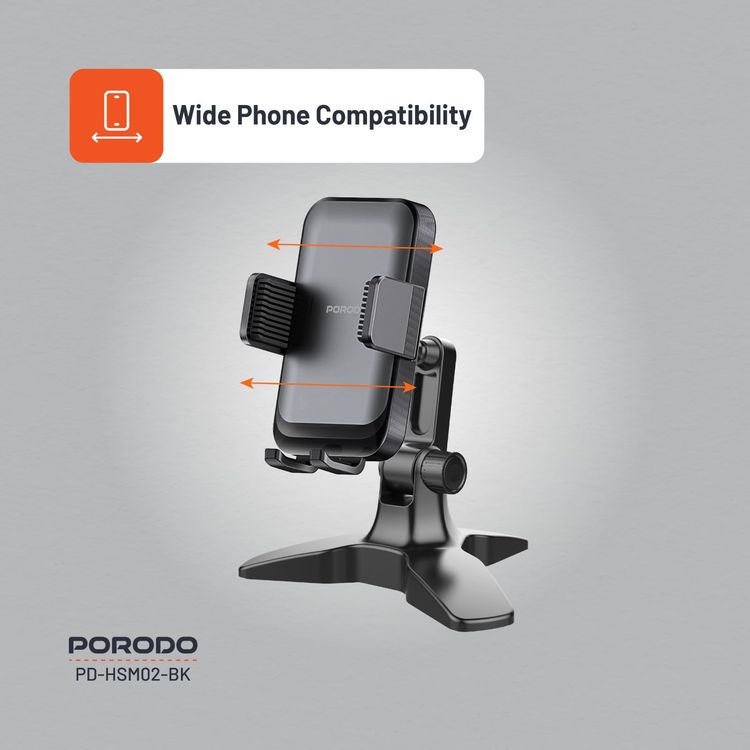 Porodo Magnetic Car Phone Stand PD-HSM01-GY - Dual Suction, MagSafe Compatible, Grey