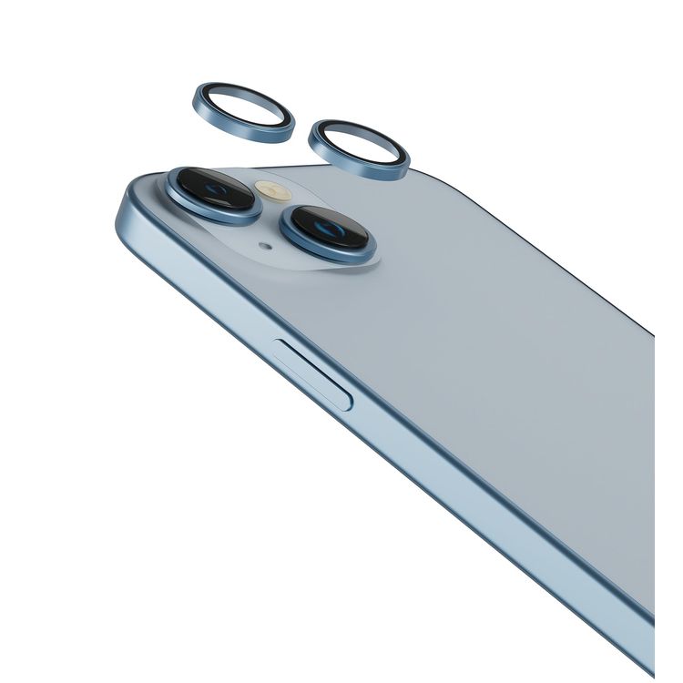 LEVELO Camera Lens Protector Lucent Trio - 9H Hardness, Blue, for iPhone 15/15 Plus (2PCS)