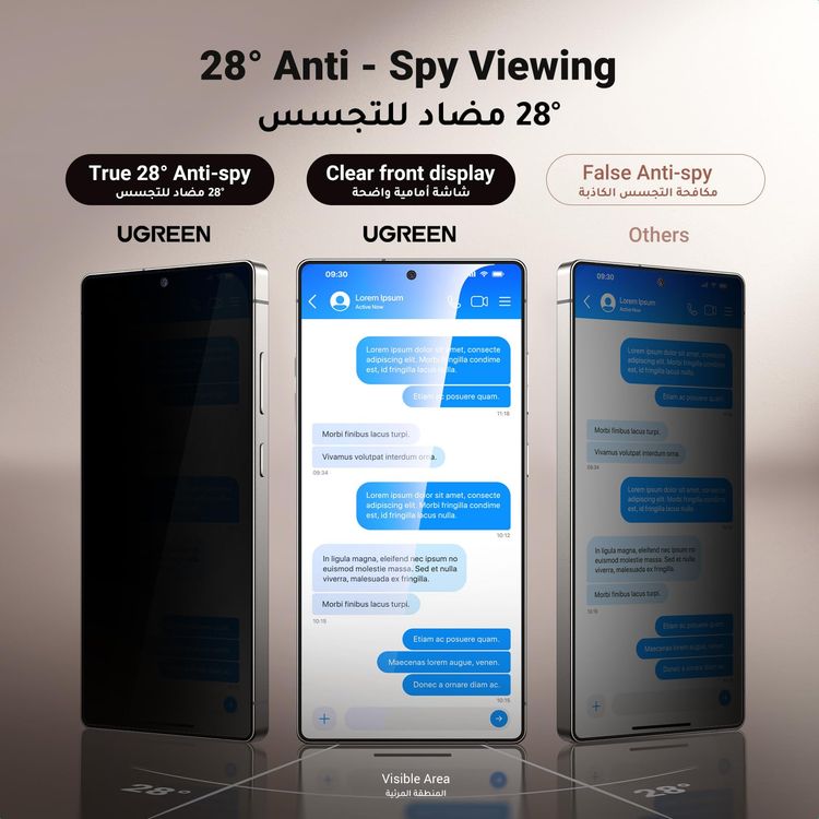 UGREEN Privacy Screen Protector Galaxy S25 Ultra - 9H Tempered Glass, 2 Pack
