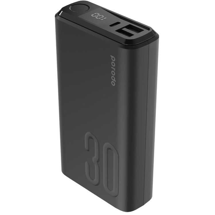 Porodo Power Bank PD-3094-BK - 30000mAh 20W QC3.0, Black