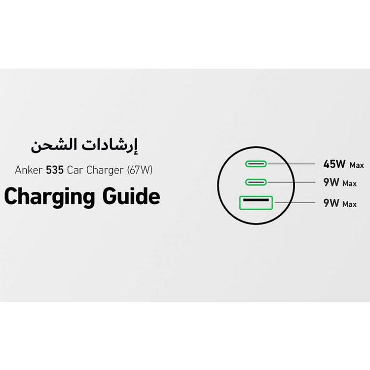 Anker Car Charger A2736H11 - 67W, 3-Port, Black