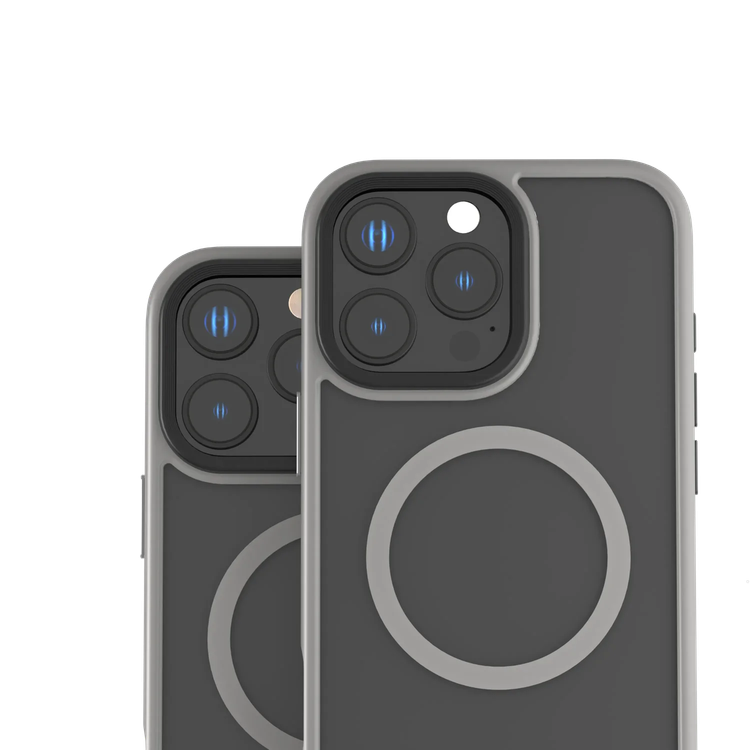 LEVELO Matteo Case iPhone 16 Pro- Bottom Stand Grip, Grey