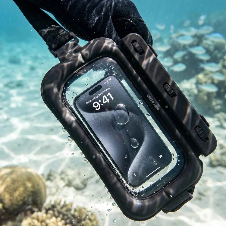 Green Lion حقيبة خصر Ocean Shield GNWTRPRFBBK - مقاومة للماء، أسود