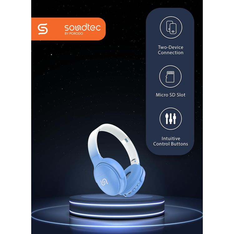 Porodo Wireless Headphones Limited PD-STWLEP018 - Blue, Over Ear