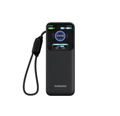Porodo Power Bank POLO PDPBFCH0102BK - 10000mAh 100W, Black