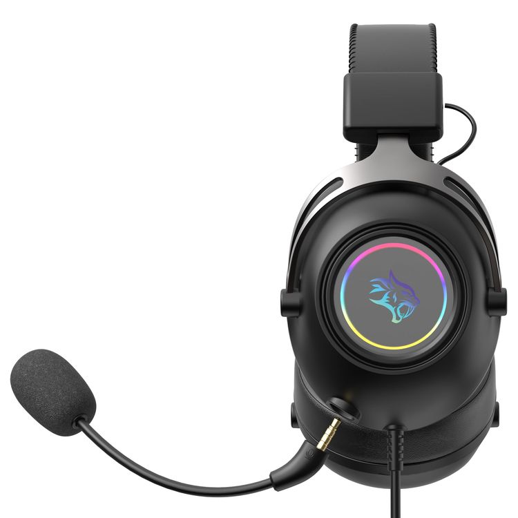 Porodo Gaming Headset Infinity Mirror RGB - Detachable Mic, Black