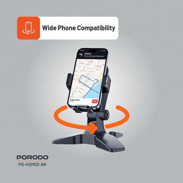 Porodo Magnetic Car Phone Stand PD-HSM01-GY - Dual Suction, MagSafe Compatible, Grey