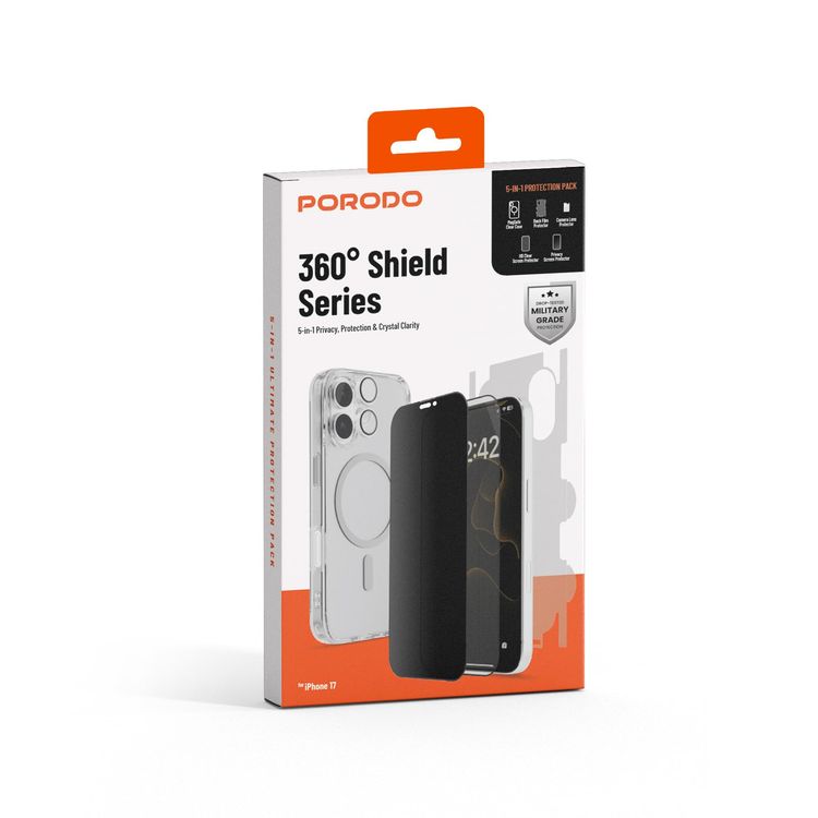 Porodo Protection Pack iPhone 17 - 5-in-1 Combo, Clear