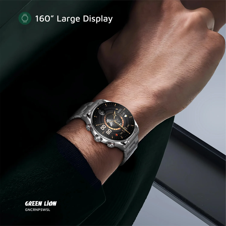 Green Lion Smart Watch Chrono Pro - IP68, Silver