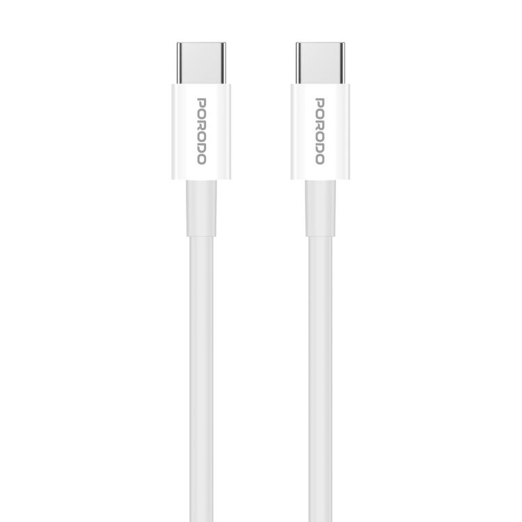 Porodo Blue Ultra-Quick 20W Wall Charger, 1*PD Type-C & 1* QC Type-A Ports, PBFWCH036WHC - White