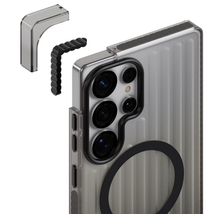 LEVELO Hybrid Case S26 Ultra - Shock-Resistant, Smokey Black