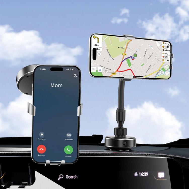 Porodo Phone Holder Fleximount PDPHESBK - Adjustable, Multi-Surface, Black