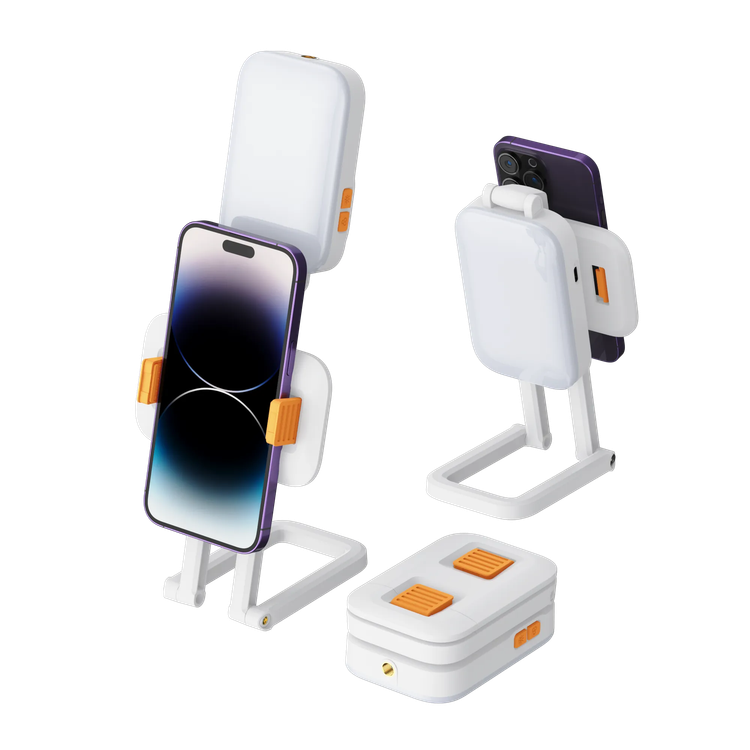 Porodo Phone Stand PD-LFST062-WH - Ultrathin with RGB Lights, White
