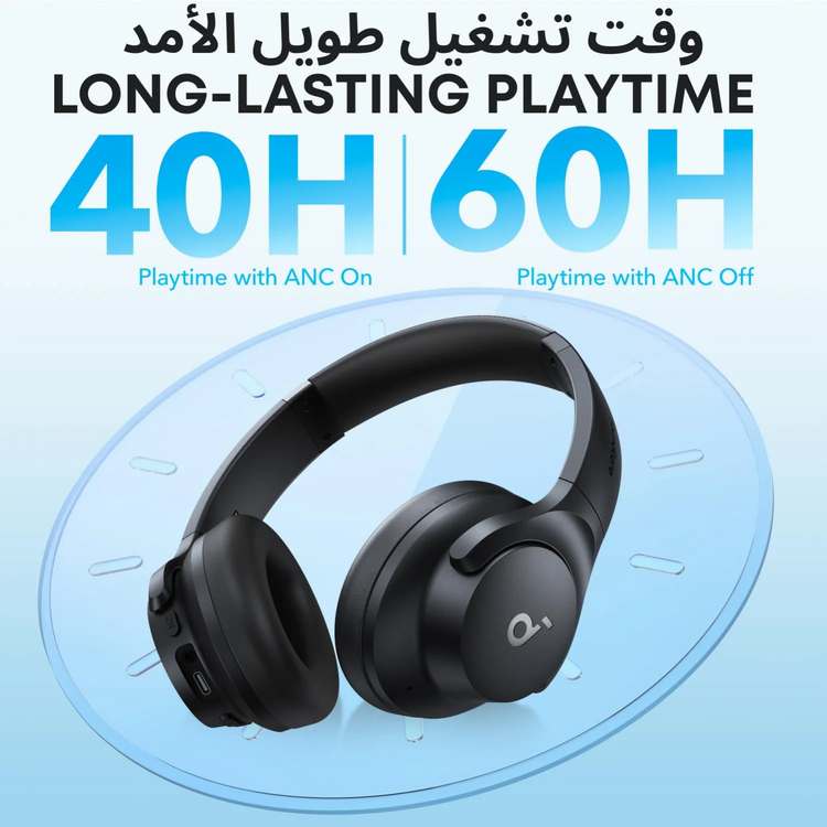 Soundcore Q20i Headphones, Hybrid ANC - Black