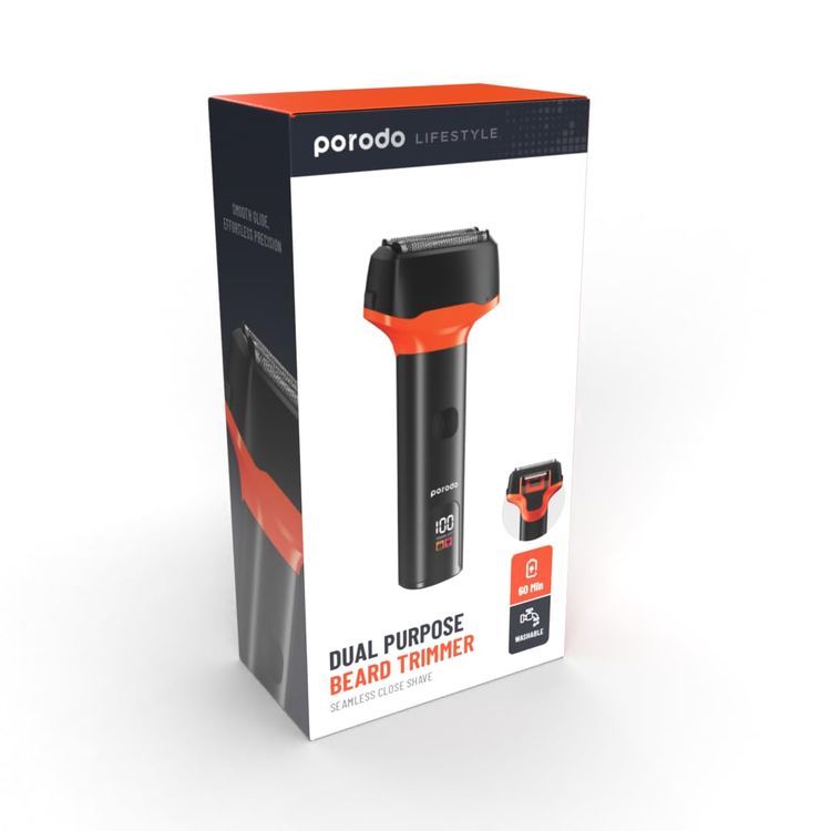 Porodo Hair Clipper PD-LSRDHC-GY - Rechargeable, Waterproof, Grey