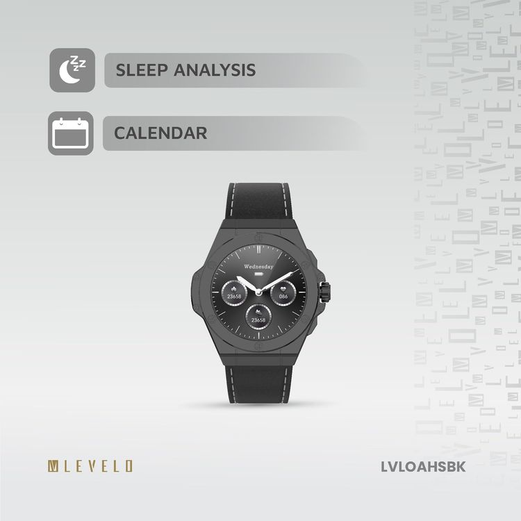 Levelo Hybrid Smartwatch Oak Automatique LVLOAHSBK - AMOLED, Black