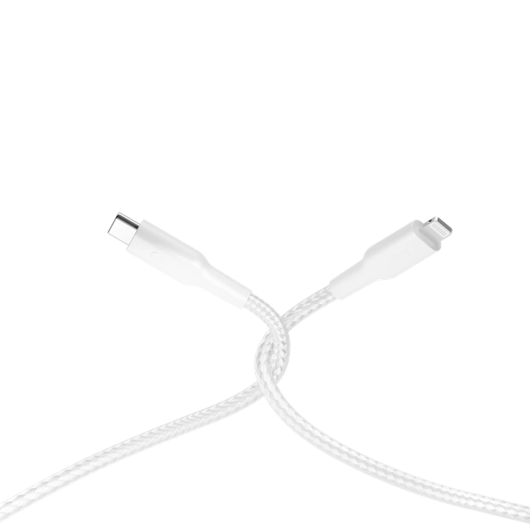 Powerology USB-C to Lightning Cable PCAB006WH - Braided 30cm White