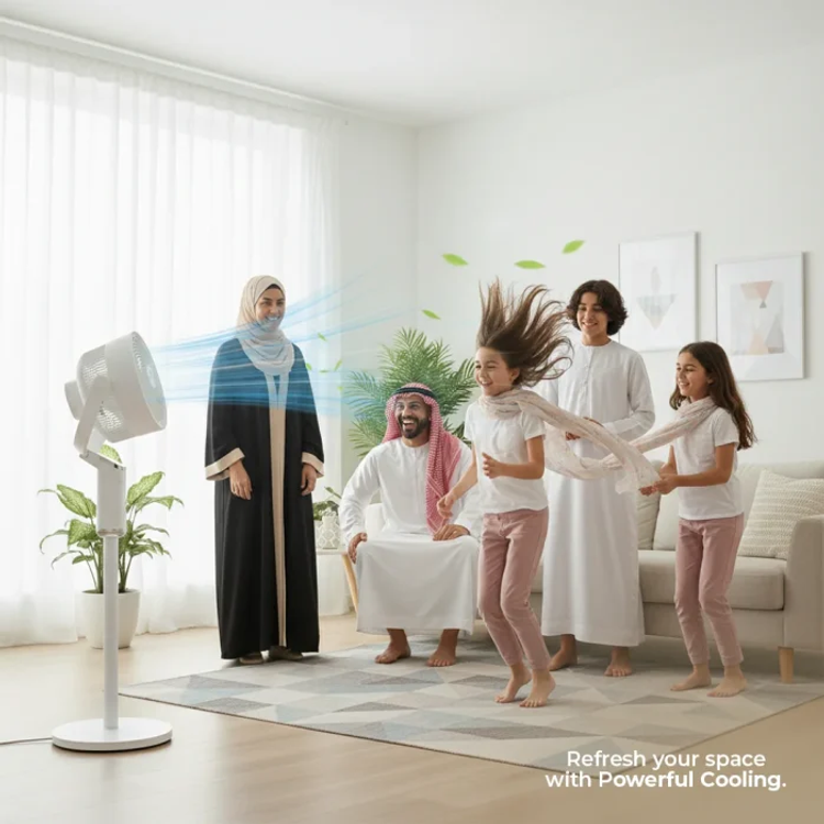 ACF مروحة واقفة ACF-01 - قابلة للتعديل، هادئة جداً، أبيض