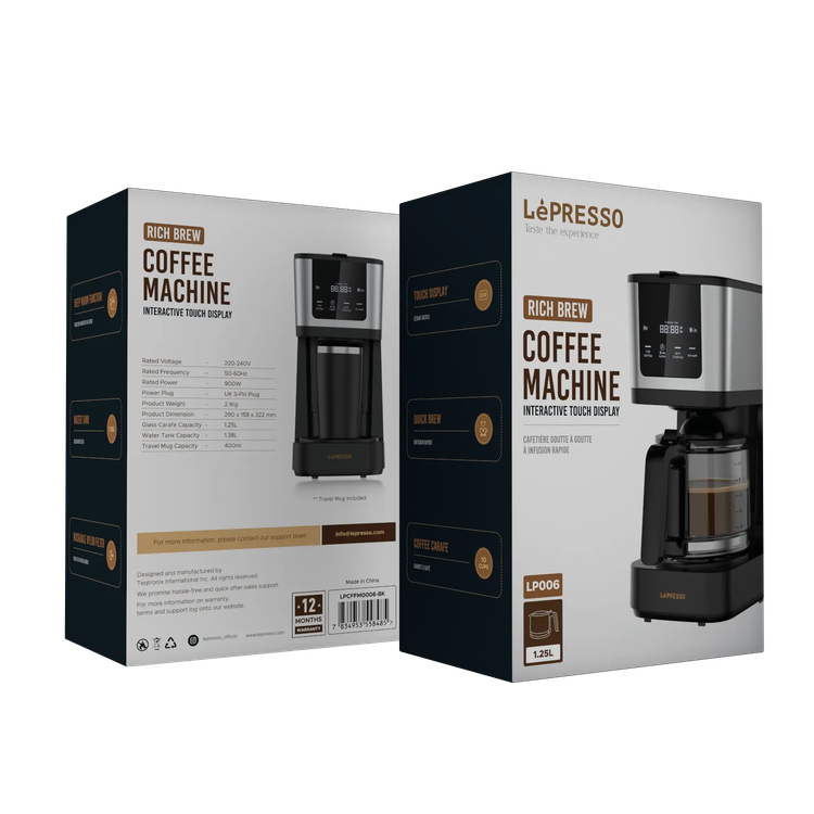 LePresso Coffee Machine LPCFFM0006BK - Touch Display, Black