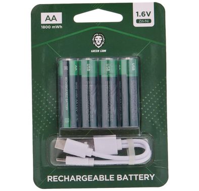 Green Lion AA Rechargeable Battery 1800mAh NiMH - With Ty...