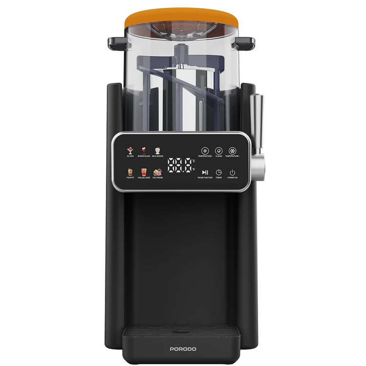 Porodo Frappé Ice Cream & Slushie Maker with 7 Modes, PDLFST2506BKOG - Black/Orange