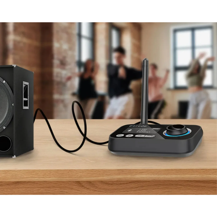 Porodo Bluetooth Audio Transmitter & Receiver PD-3IN1RTA-BK - Dual Mode, Optical & AUX