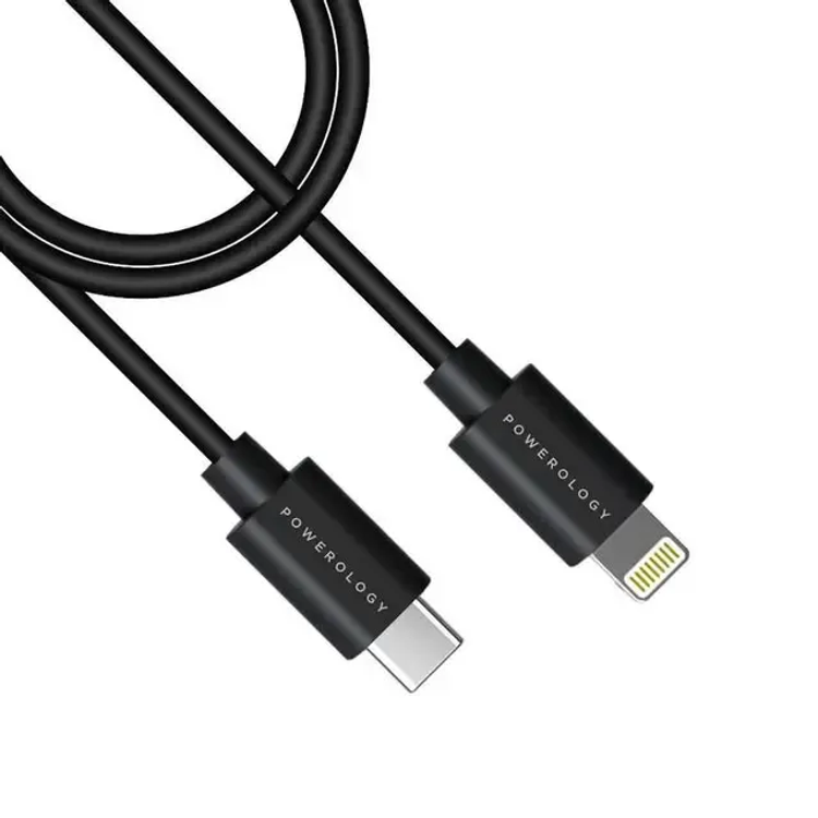 Powerology USB-C to Lightning PD Cable P3BCLBK - 3m, Black