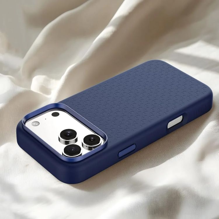 LEVELO iPhone 17 Pro Case Fiora - Liquid Silicone, Dark Blue