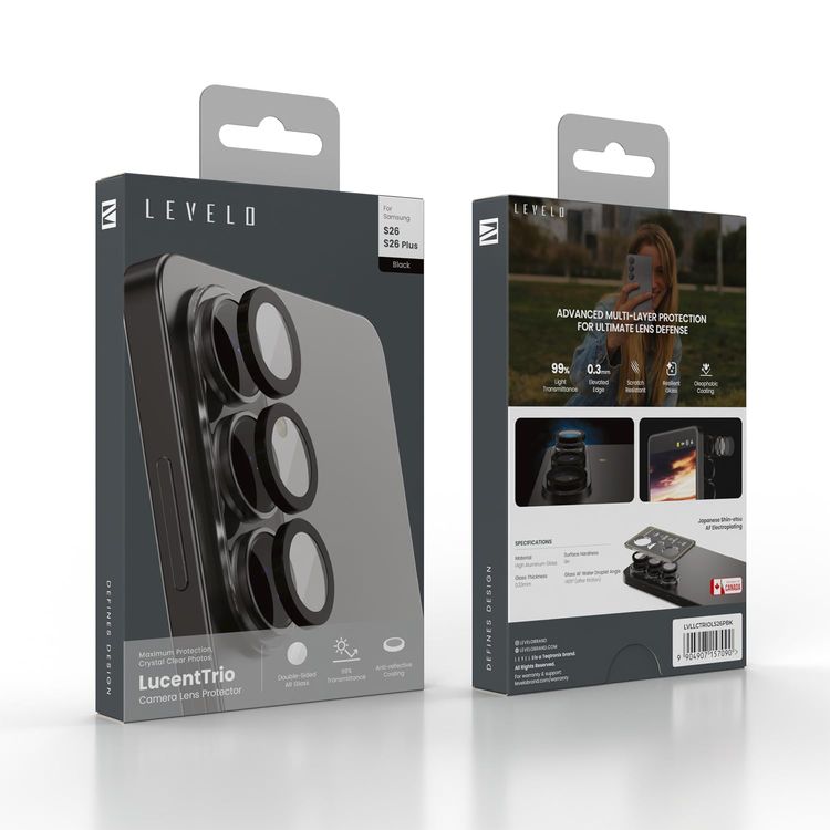 Levelo Camera Lens Protector Samsung S26 Ultra - Double-Sided AR Glass, Scratch Resistant