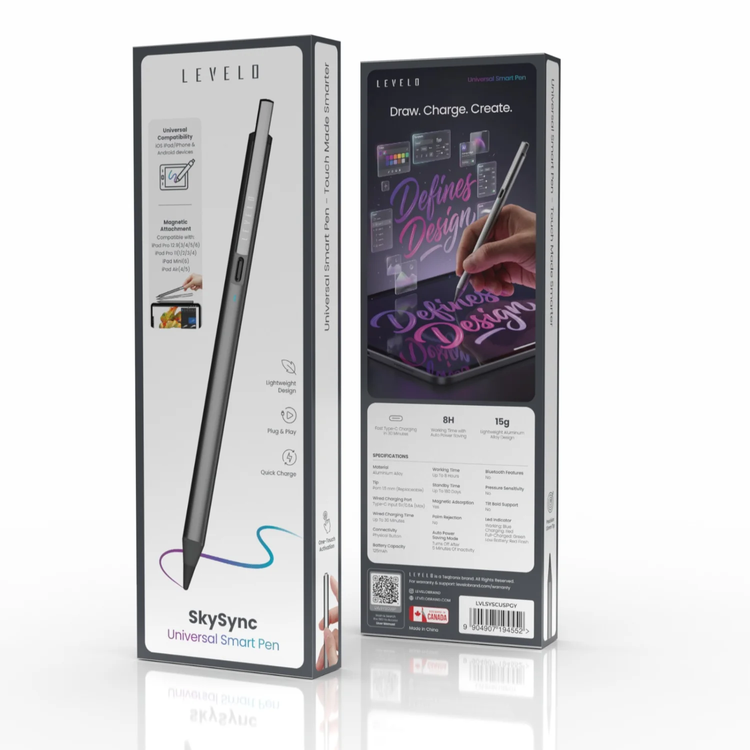 Levelo Smart Pen SkySync LVLSYSCUSPGY - Universal, Space Grey