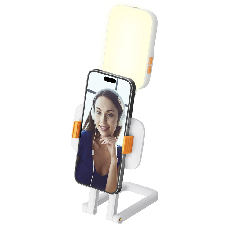 Porodo Phone Stand PD-LFST062-WH - Ultrathin with RGB Lights, White