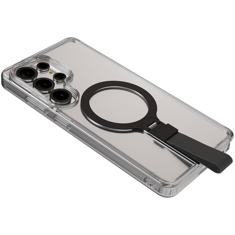 LEVELO Clear Case S26 Ultra - 360° Rotating Kickstand, Black