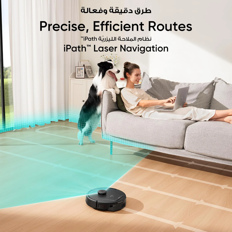 eufy مكنسة روبوت L60 Hybrid - محطة تفريغ ذاتي، أسود